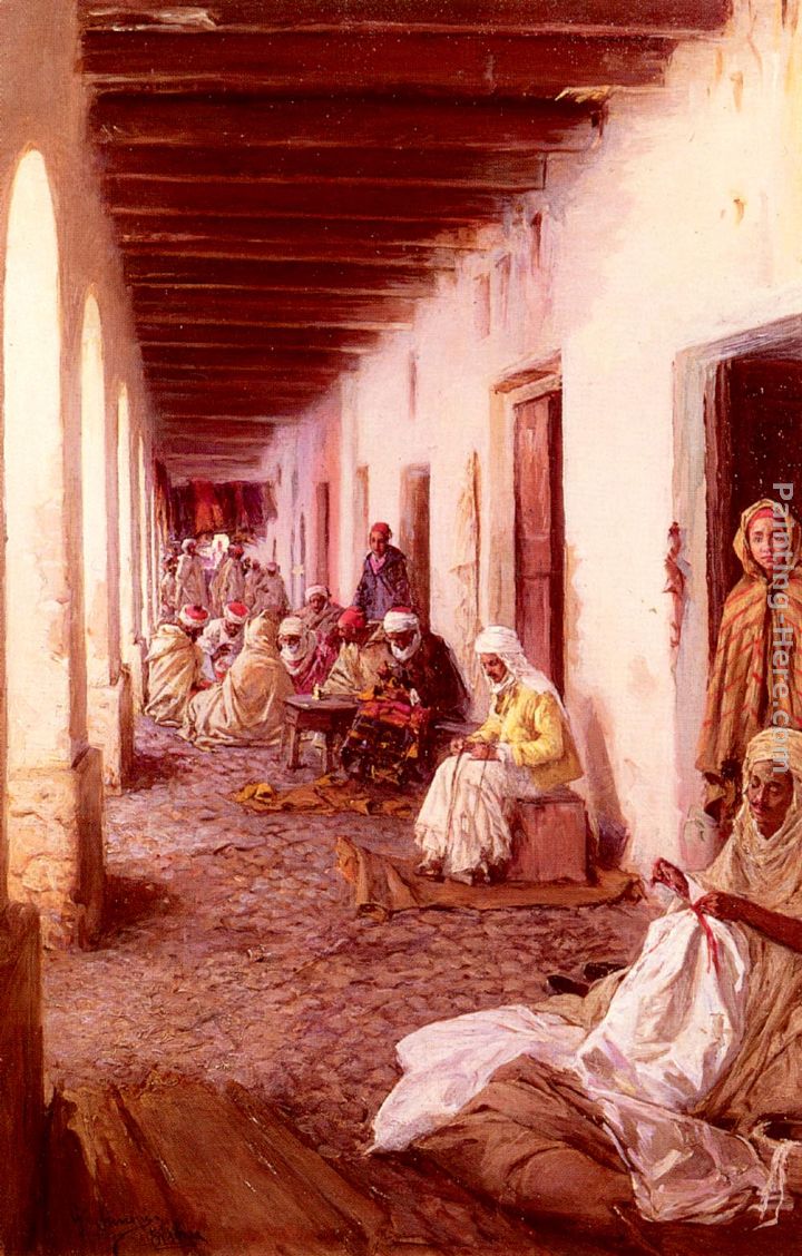 A Street In Biskra, Algeria painting - Gustavo Simoni A Street In Biskra, Algeria art painting